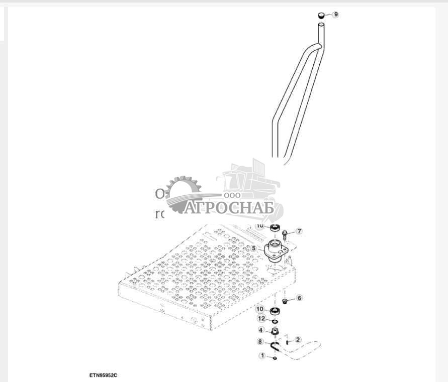 Перекладина, платформа кабины 